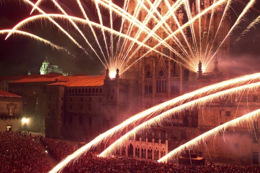 Fireworks to celebrate the Festival of Santiago Apóstol